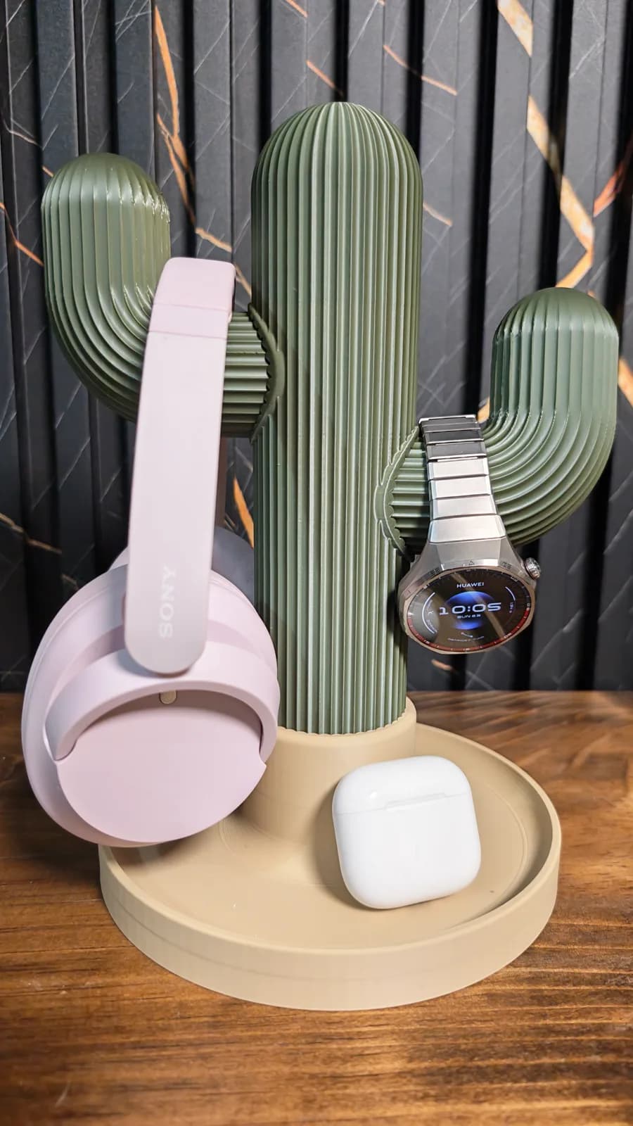 Cactus para audífonos y reloj, impresión 3D de Estamparte