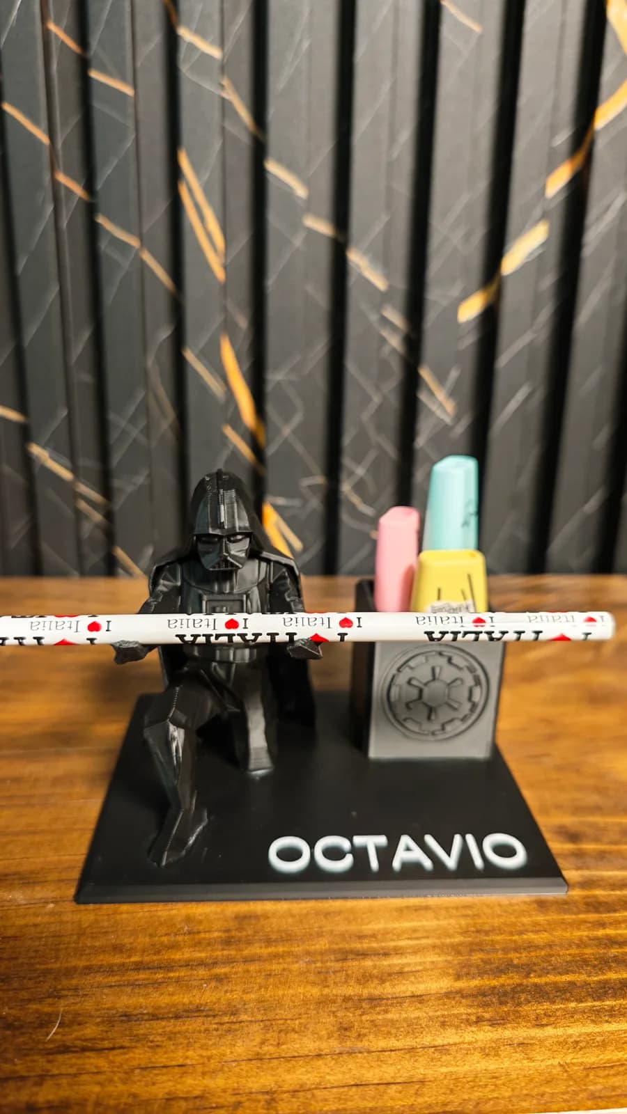 Organizador de escritorio con tu nombre, impresión 3D de Estamparte
